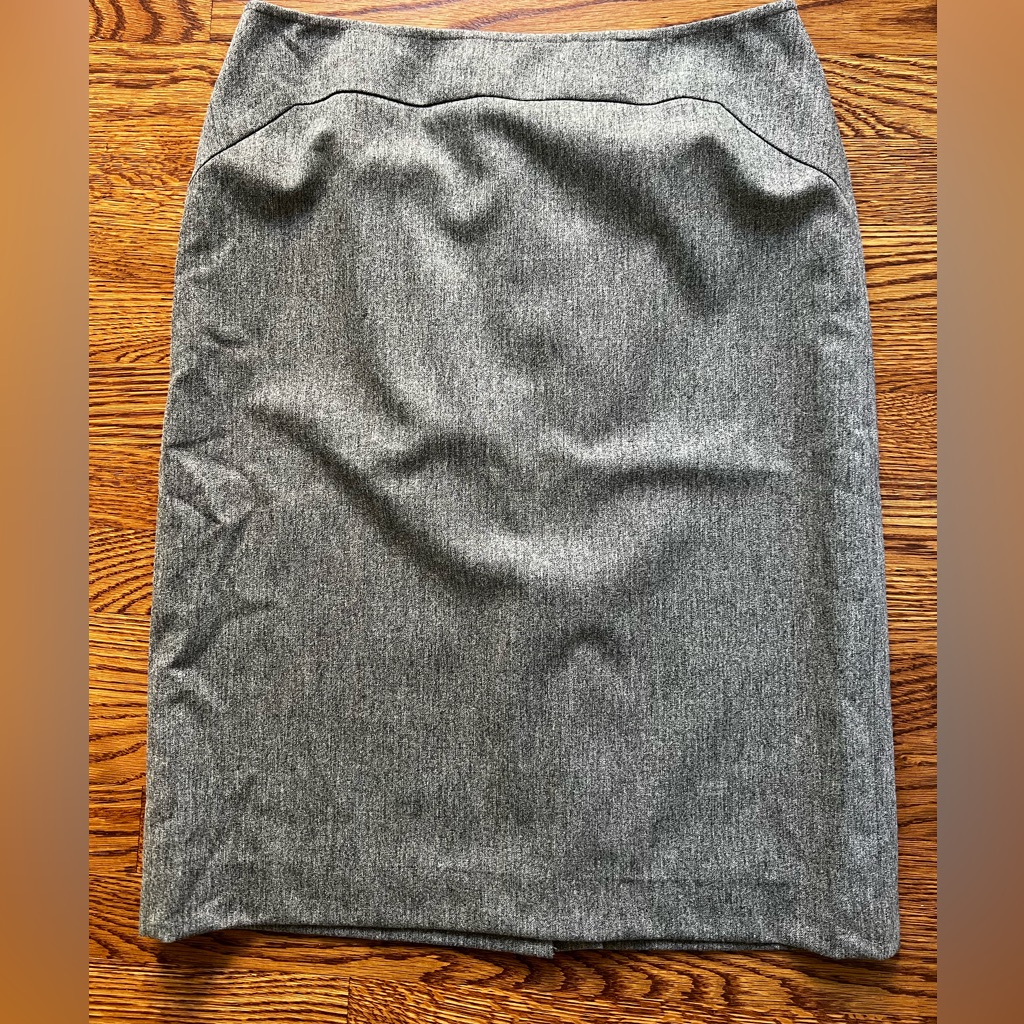 Worth Wool Blend Pencil Skirt Gray Career Staple Office Modest Academia 6